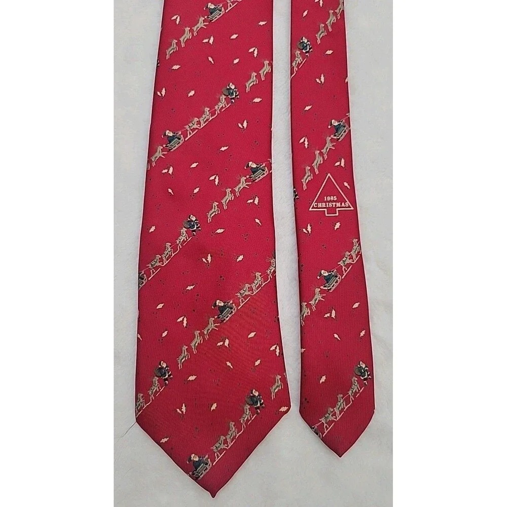 VTG Mens Silk Ties Saks Fifth Banana Republic Italian One Size Dots Christmas